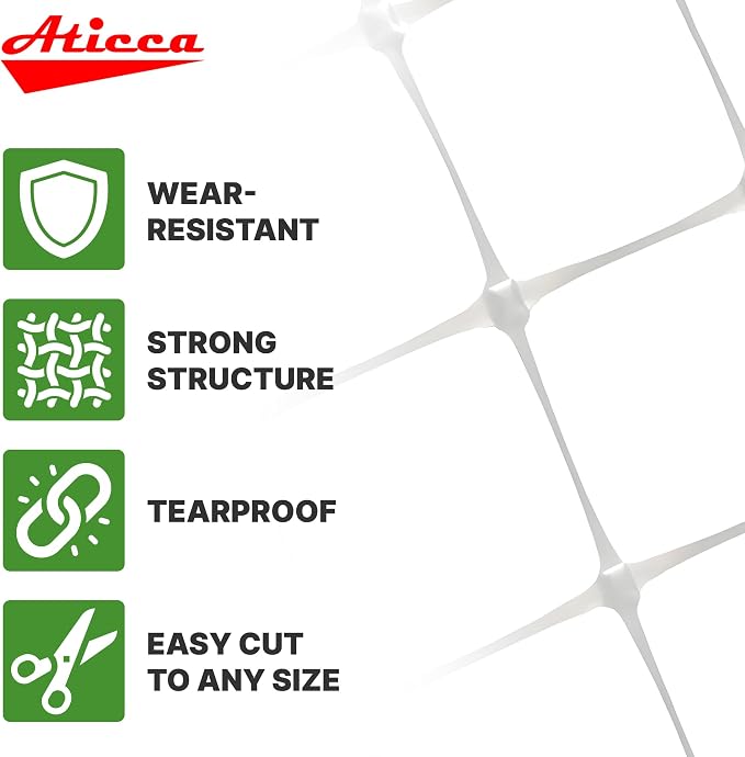 Plastic Trellis Netting 47" x 328 ft Heavy Duty Plant Support Netting White - Image 3
