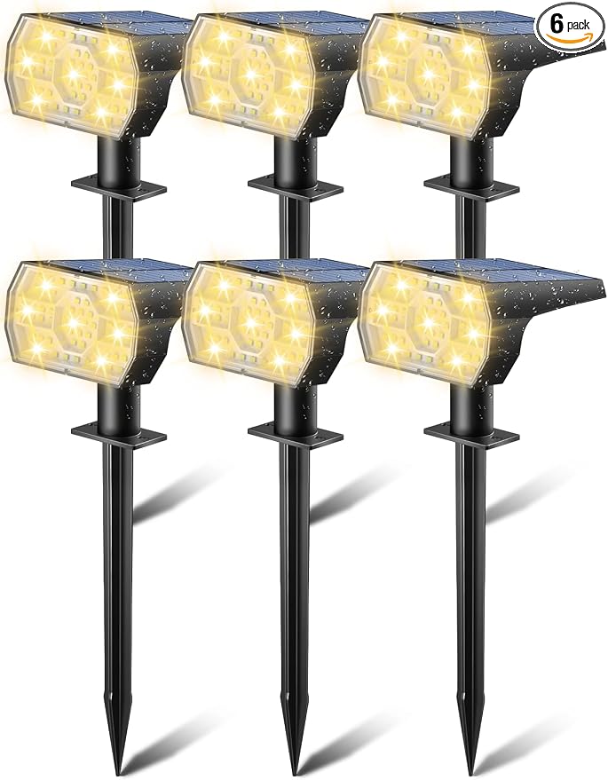 Kaxiida Solar Lights Outdoor Waterproof IP68, 3 Lighting Models Solar Powered by Home