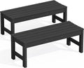 SERWALL 47 Inches Outdoor Bench Set of 2, All Weather HDPE Backless Bench by SERWALL