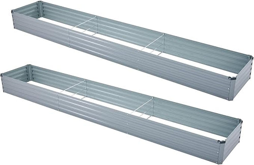 2 Pack 12x2x1FT Galvanized Raised Garden Beds Kit Outdoor Metal Gardening by Meberam