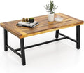 Tangkula Outdoor Acacia Wood Coffee Table, Rectangle Rustic Accent Table by TANGKULA