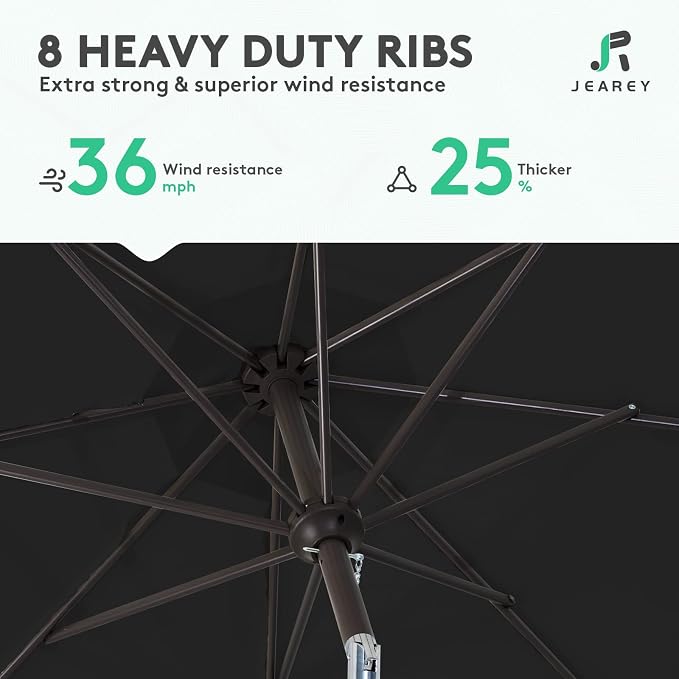 JEAREY 9FT Outdoor Patio Umbrella Outdoor Table Umbrella - Image 5