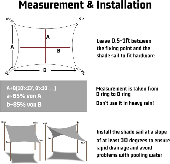 LOVE STORY Waterproof 8' x 10' Rectangle White Sun Shade Sail Cannoy UV - Image 2