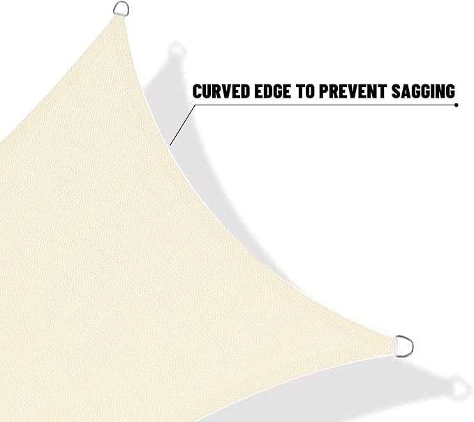 SUNNY GUARD Custom Size 6'x8' Butter Cream Sun Shade Sail Rectangle UV Block - Image 7