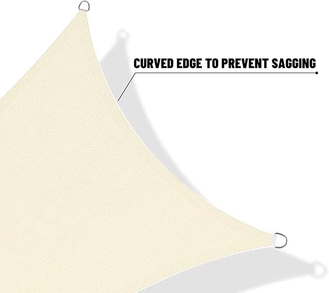 SUNNY GUARD Sun Shade Sail 8' x 10' Rectangle Butter Cream UV Block Sunshade - Image 7