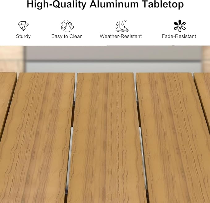 PURPLE LEAF 9 Piece Longer Patio Dining Set - Image 7