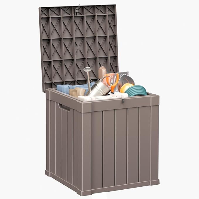 40 Gallon Resin Deck Box, Lockable Patio Outdoor Storage Box - Image 7