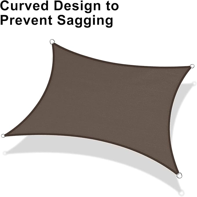 LOVE STORY Custom Size 9'x10' Brown Sun Shade Sail Rectangle UV Block Canopy - Image 6