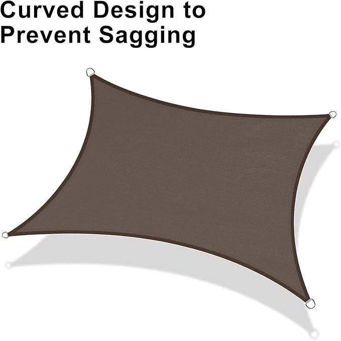 LOVE STORY Custom Size 7'x12' Brown Sun Shade Sail Rectangle UV Block Canopy - Image 6