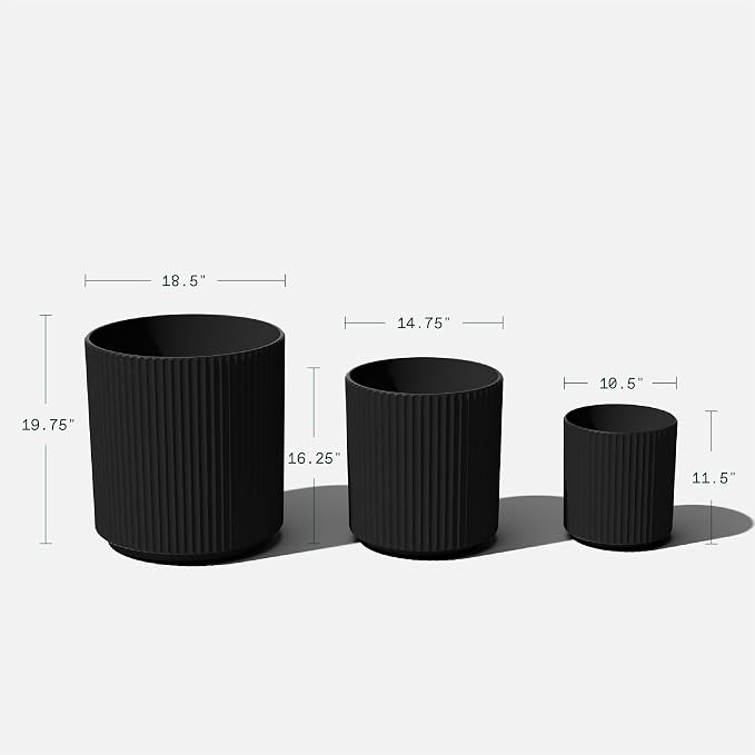 Veradek Demi Series Set of 3 Round Planters - Image 3
