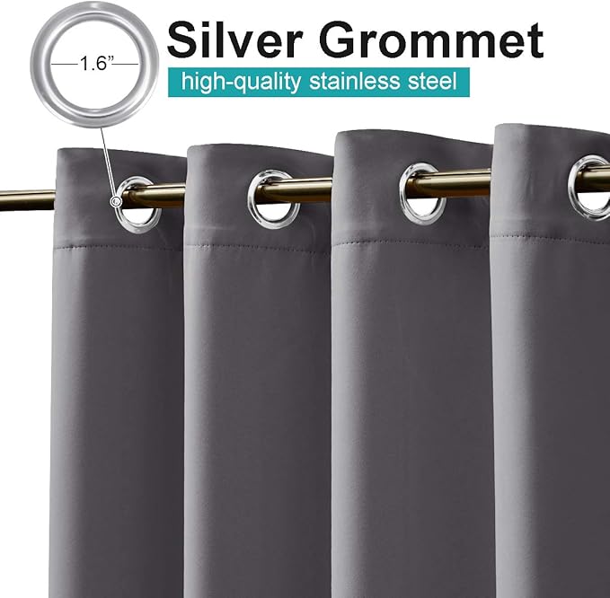 NICETOWN Patio Outdoor Curtain Grey Waterproof, Gazebo Covers - Image 2