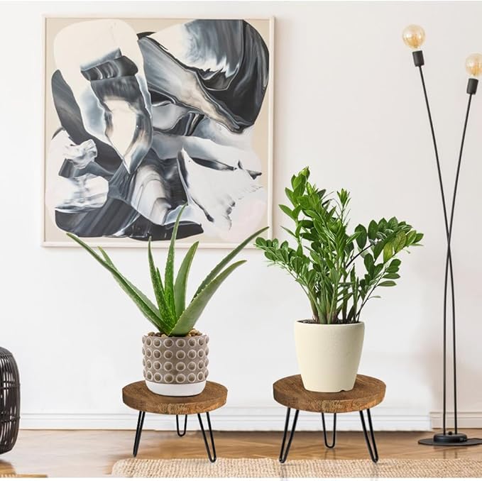Plant Stand Indoor Outdoor, Wooden plant Stool, Mid Century Plant Stand - Image 2
