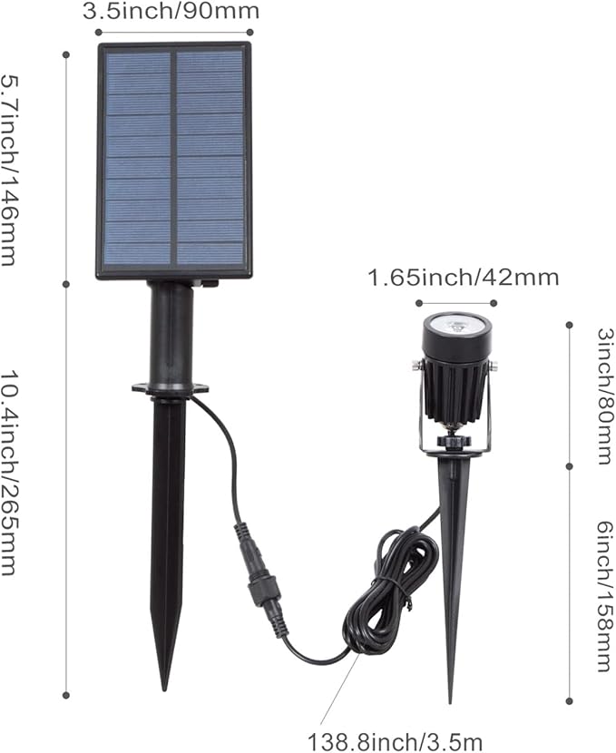 T-SUN Solar Spotlights Outdoor Waterproof, Solar Landscape Spotlights, Solar - Image 4