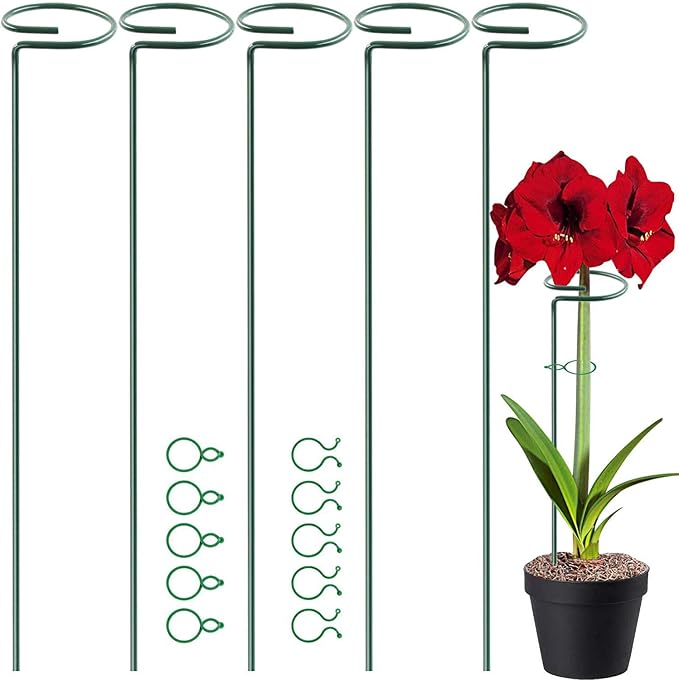 HiGift 17 inch Plant Support Stakes, 4mm Thick Garden Single Stem Flower by HiGift