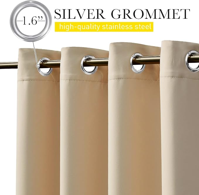NICETOWN 2 Panels Outdoor Patio Curtains W100 x L84, Waterproof & Windproof - Image 5