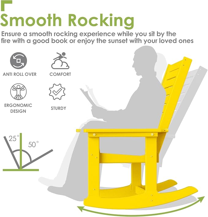 GREENVINES Outdoor Rocking Chair Set | 3-Piece | 2 Rocking Chairs - Image 6