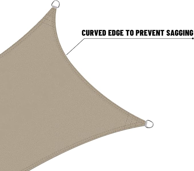 LOVE STORY Rectangle 7'x12' Waterproof Sun Shade Sail Canopy UV Block - Image 7