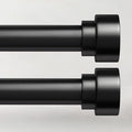 2 Pack Curtain Rods for Windows 28 to 48, 1 Inch Adjustable Black Heavy Duty by TimeForest