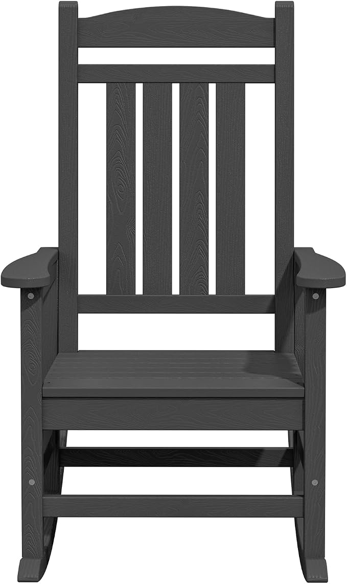 KINGYES Outdoor Rocking Chairs, HDPE All-Weather Patio Rocking Chairs High Back - Image 9
