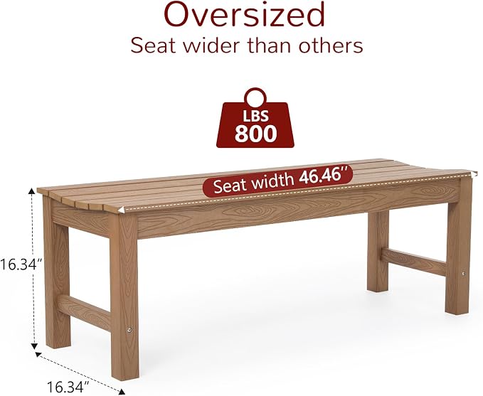Stoog Outdoor Bench, 2-Person Patio Backless Bench - Image 3
