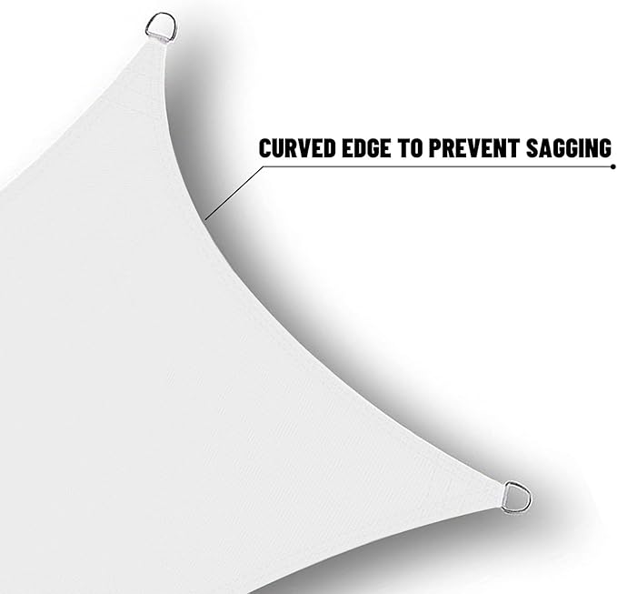SUNNY GUARD Waterproof Sun Shade Sail 15'x15'x21.2' White Right Triangle UV - Image 5