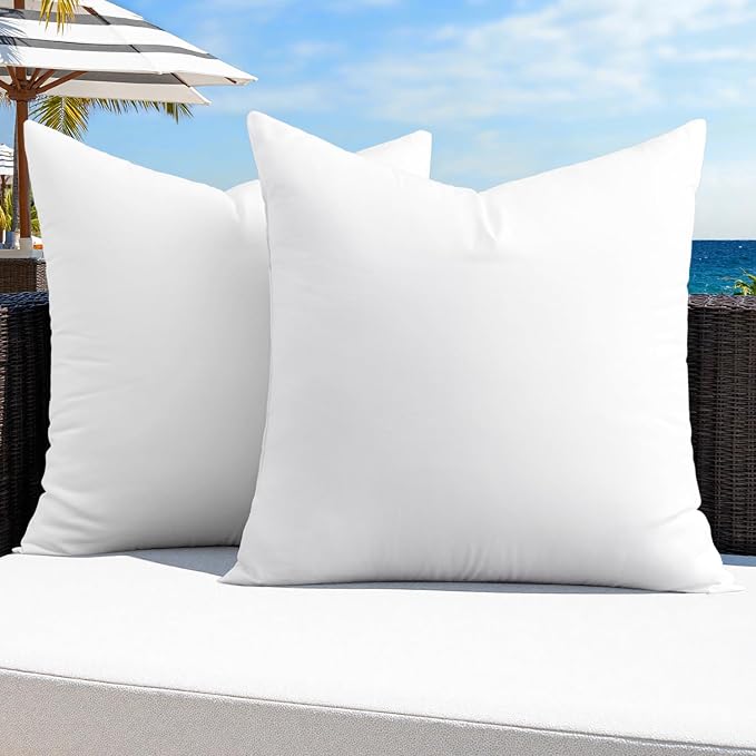 MIULEE Pack of 2 14x14 Outdoor Pillow Inserts, Outdoor Throw Pillows by MIULEE