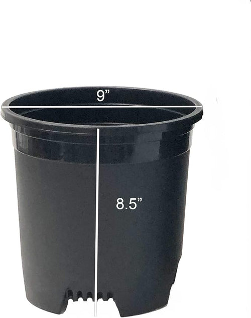 2 Gallon 10-Pack Nursery Pot Black Plastic Planters - Image 2