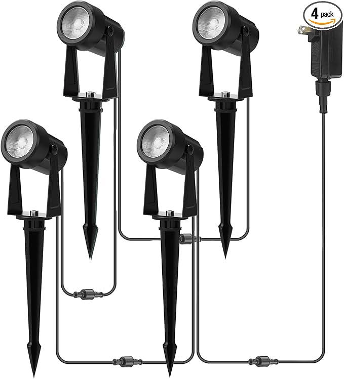 Banord Outdoor Landscape Lighting, 4 Pack Low Voltage Landscape Lighting by Banord