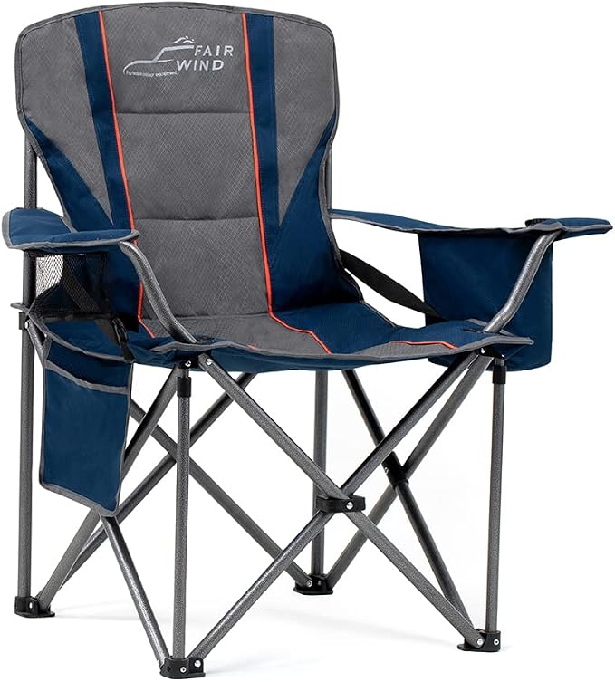 FAIR WIND Heavy Duty Camping Chair, Oversized Padded Folding Chair by FAIRWINDOutdoorEquipment