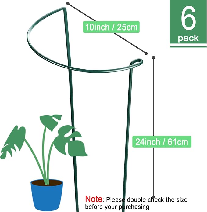 HiGift 6 Pack 24 Inch Plant Stakes, Flower Indoor Outdoor - Image 2