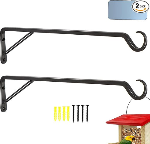 2 Pack Extra Long 21 Inch Heavy-Duty Rust-Resistant Solid Steel Plant Hangers by YELOKIE