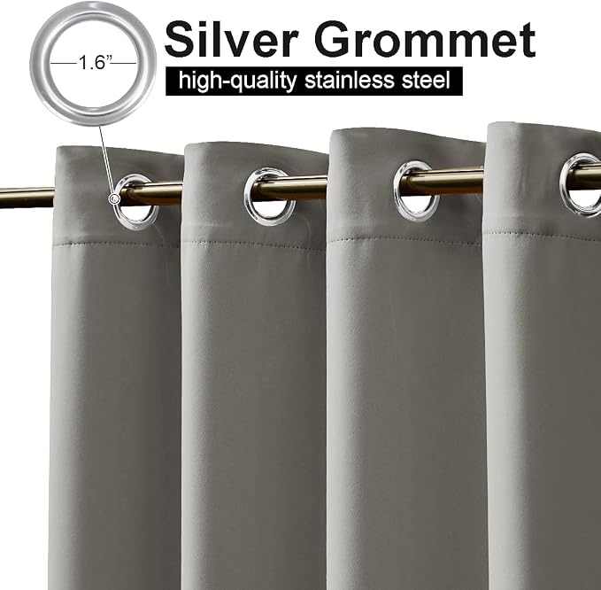 NICETOWN Patio Outdoor Curtain Waterproof, Thermal Insulated Stainless Steel - Image 2