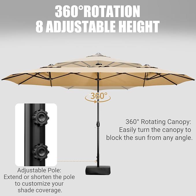 LEVELEVE 14FT Double-Sided Patio Umbrella - Image 2