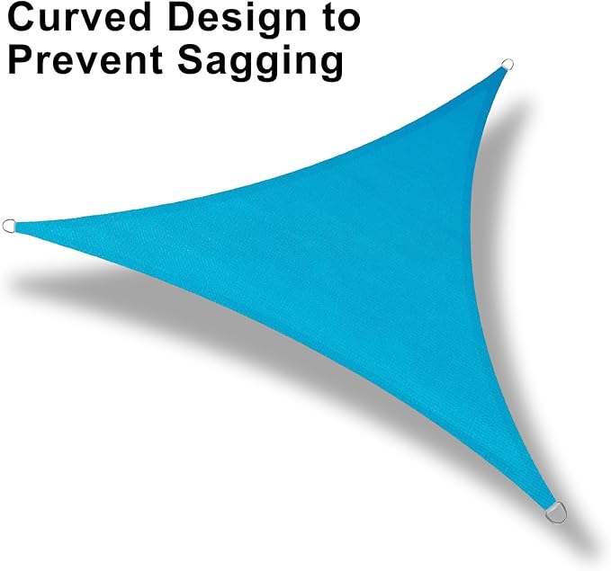 LOVE STORY Custom Size 9'x9'x9' Turquoise Blue Sun Shade Sail Triangle Sunshade - Image 6