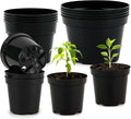 4/6/8 Inch Black Plant Nursery Pots, 15 Pack, Thickened Plastic by RooTrimmer