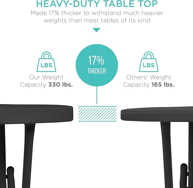 Best Choice Products 32in Bar Height Folding Table, Round Indoor Outdoor - Image 3