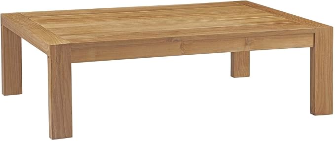Modway Upland Teak Wood Outdoor Patio Coffee Table in Natural - Image 3
