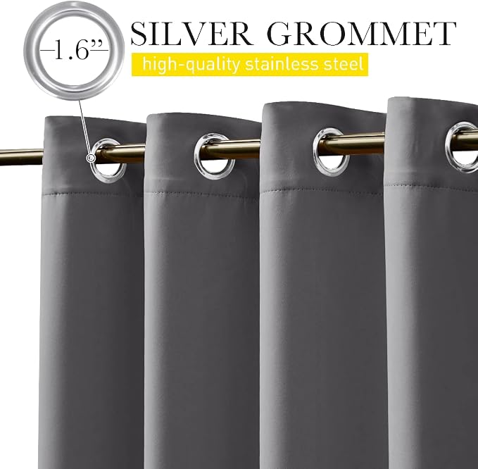 NICETOWN 2 Panels Blackout Weighted Outdoor Curtains - Image 6