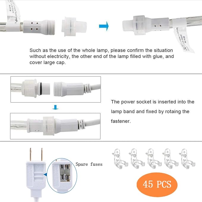 150ft LED Rope Lights Outdoor, 1080 LED Connectable and Flexible Tube Lights - Image 6