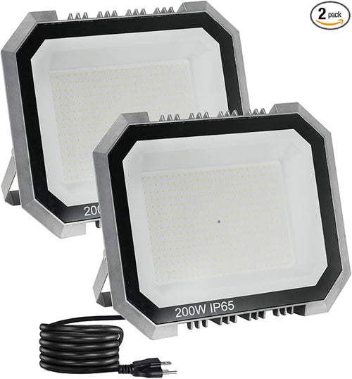 2 Pack LED Flood Lights Outdoor, 200W 20000LM Super Bright Floodlight Outside by LEDDICTIVE