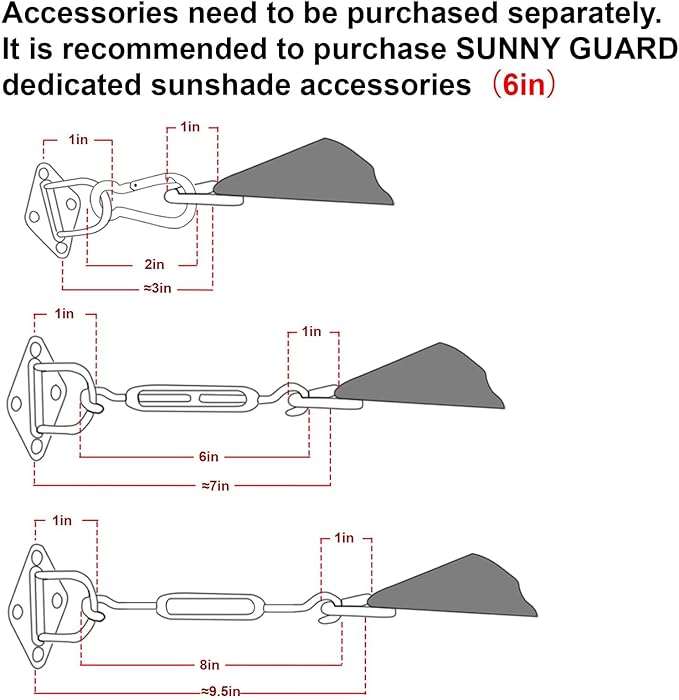 SUNNY GUARD Sun Shade Sail 12'x12' Rectangle Silver Grey UV Block Sunshade - Image 3