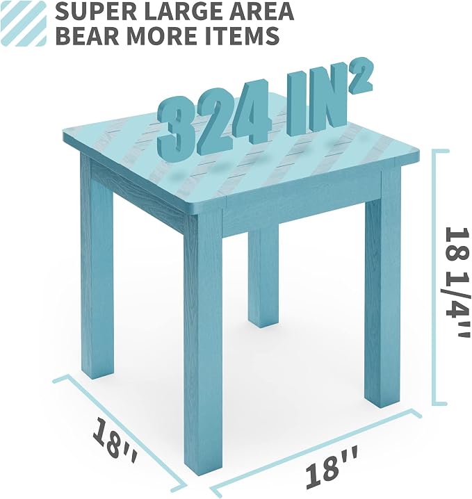 YEFU Outdoor Side Tables Set of 2, Look Like Real Wood Adirondack Table - Image 2