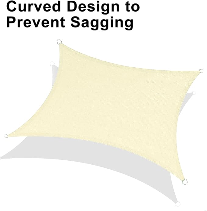 LOVE STORY Custom Size 6'x12' Butter Cream Sun Shade Sail Rectangle UV Block - Image 6