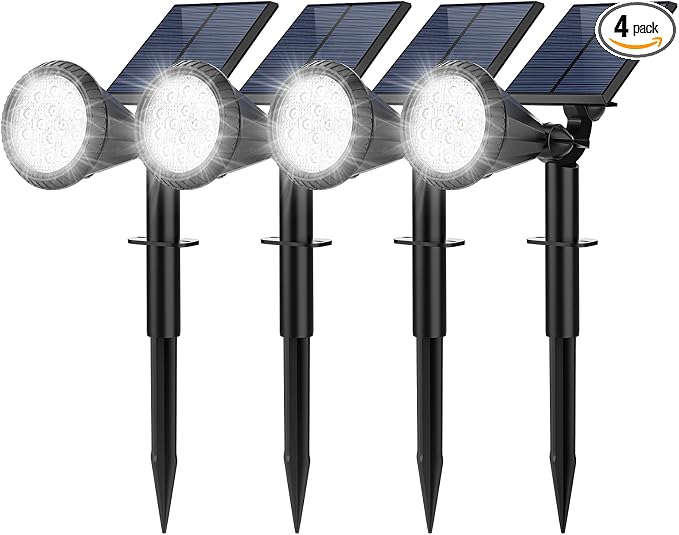 Solar Spot Lights Outdoor, 4 Pack Outdoor Solar Lights by FratinkSolarLights