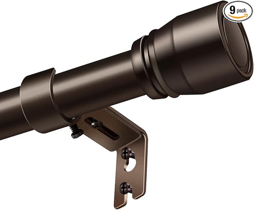 1” Diameter brown curtain rod Itself is 30 to 144 inch. 1 Pack Fits 30-142 inch by Unknown