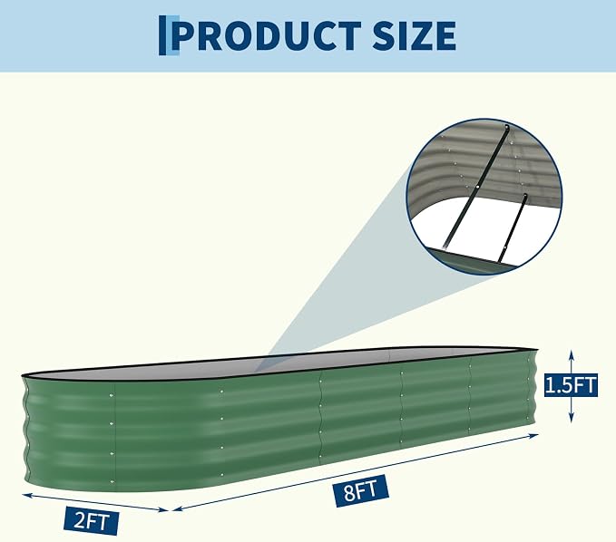 Garvee 2 Pack Galvanized Raised Garden Beds - Image 2