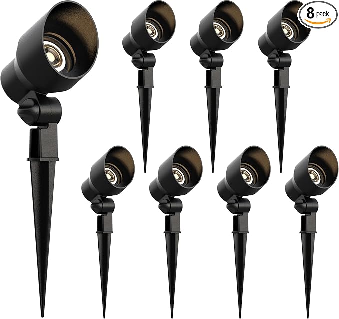 Malibu 8 Pack Low Voltage Spotlights Outdoor Landscape Lighting 20W 145 Lumens by Unknown