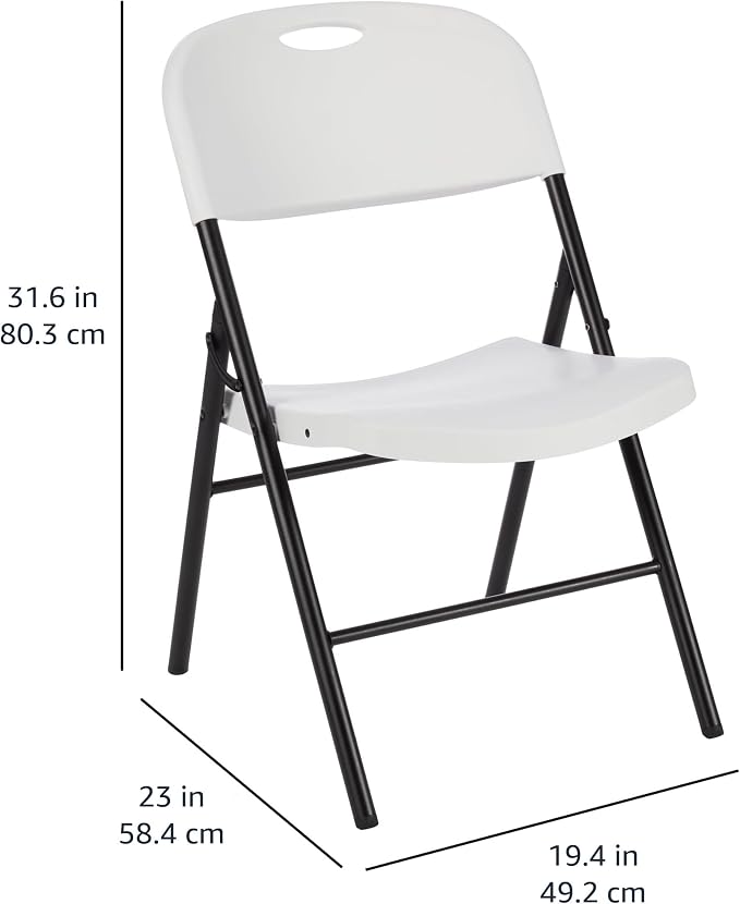 Amazon Basics Sturdy Foldable Plastic Chair, 350-Pound Capacity - Image 3
