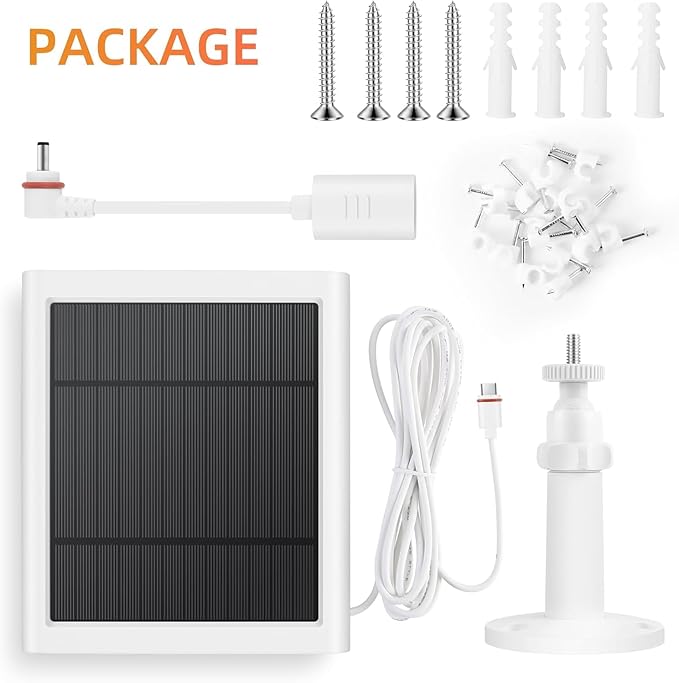 6 Pack IP65 Solar Panel for Rings Camera, 4W Solar Charger Compatible - Image 3