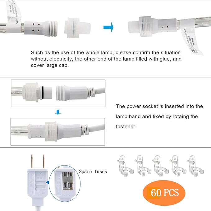 200ft LED Rope Lights Outdoor, 1440 LED Flexible Tube Lights - Image 5